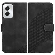For Motorola Moto G Power 5G 2024 Elephant Head Embossed Phone Leather Case with Lanyard(Black)