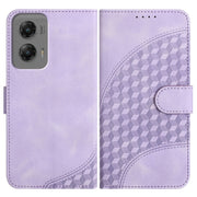 For Motorola Moto G Stylus 5G 2024 YX0060 Elephant Head Embossed Phone Leather Case with Lanyard(Light Purple)
