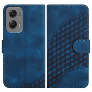 For Motorola Moto G Stylus 5G 2024 YX0060 Elephant Head Embossed Phone Leather Case with Lanyard(Royal Blue)