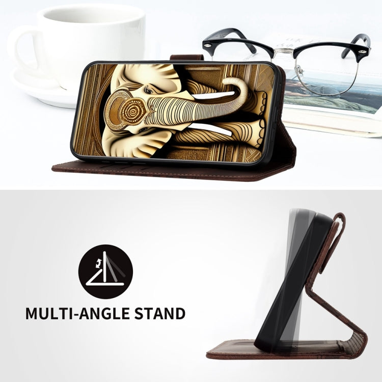 For Motorola Moto G Stylus 5G 2024 YX0060 Elephant Head Embossed Phone Leather Case with Lanyard(Coffee) - Motorola Cases by PMC Jewellery | Online Shopping South Africa | PMC Jewellery | Buy Now Pay Later Mobicred