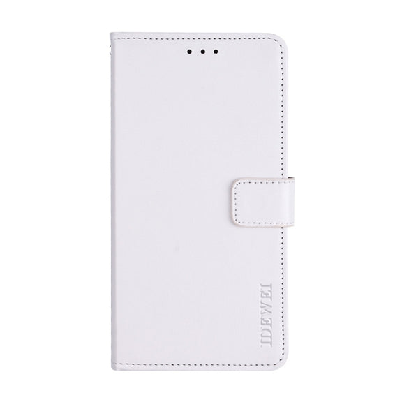 For iPhone 15 Pro Max idewei Crazy Horse Texture Leather Phone Case with Holder(White)