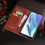 For OPPO Reno11 5G Global idewei Crazy Horse Texture Leather Phone Case with Holder(Rose Red)