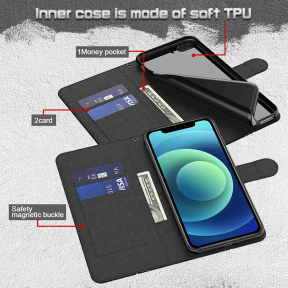 For Xiaomi Redmi 13C 5G / 4G 3D Painting Pattern Flip Leather Phone Case(Diagonal Black Flower)