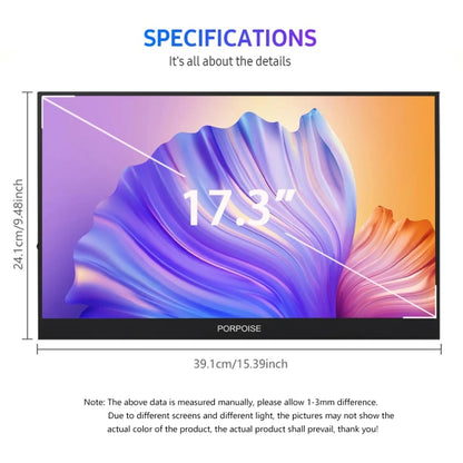 17.3 inch UHD 2560x1440P IPS Screen Portable Monitor(No Charger) - free shipping - PMC Jewellery - Order now!