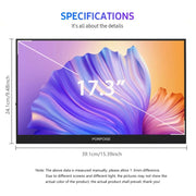 17.3 inch UHD 2560x1440P IPS Screen Portable Monitor(No Charger)