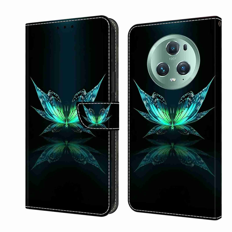 For Honor Magic5 Pro Crystal 3D Shockproof Protective Leather Phone Case(Reflection Dutterfly) - Honor Cases by PMC TechLife | Online Shopping South Africa | PMC TechLife | Buy Now Pay Later Mobicred