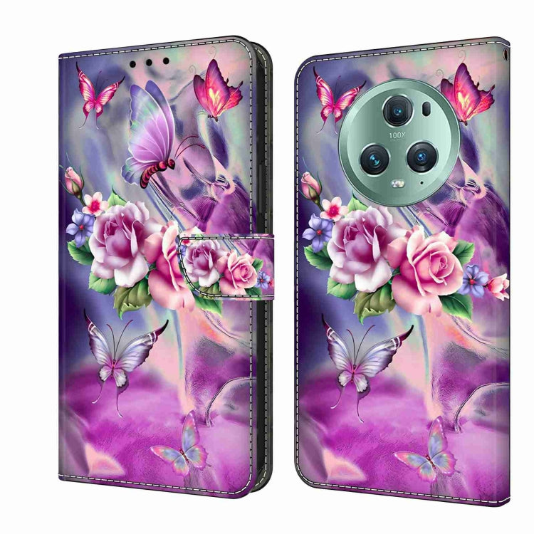 For Honor Magic5 Pro Crystal 3D Shockproof Protective Leather Phone Case(Butterfly) - Honor Cases by PMC TechLife | Online Shopping South Africa | PMC TechLife | Buy Now Pay Later Mobicred