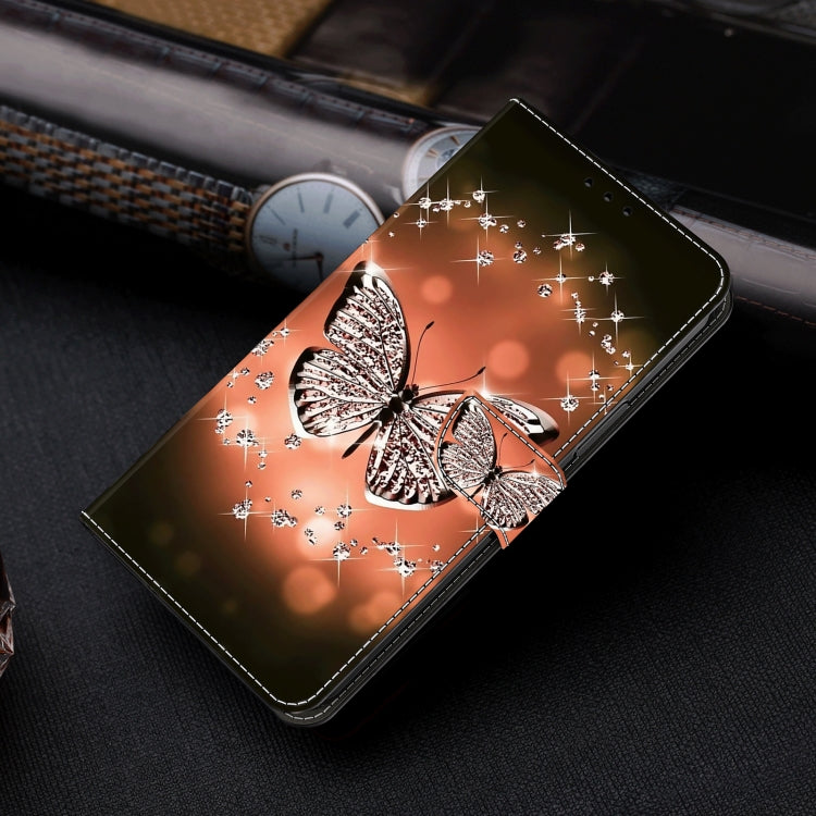 For Honor Magic6 Lite Crystal 3D Shockproof Protective Leather Phone Case(Crystal Butterfly)