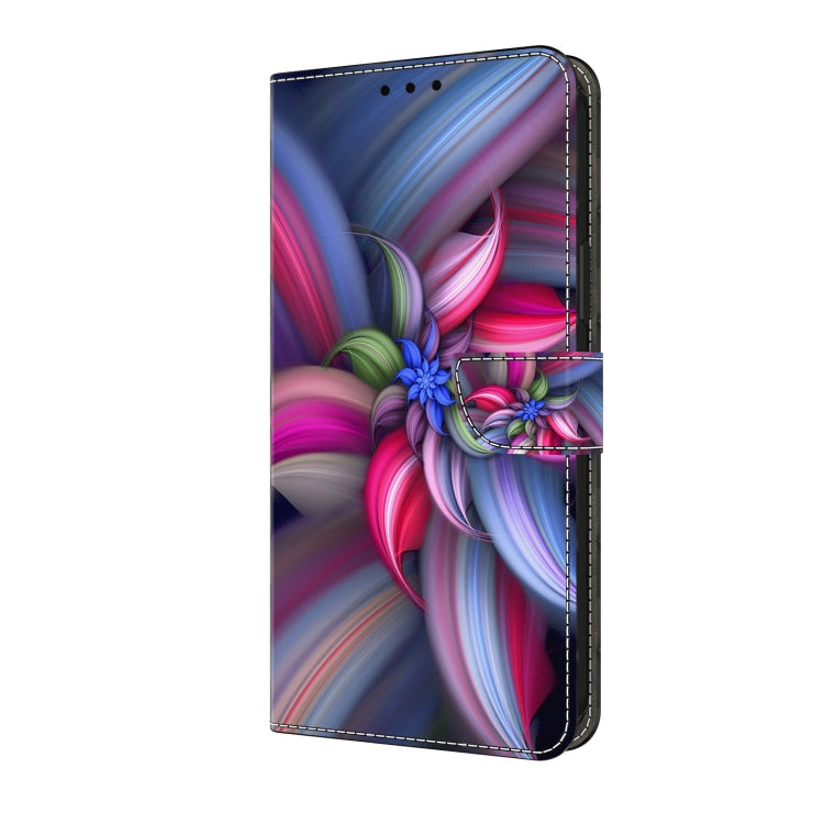 For Honor Magic6 Lite Crystal 3D Shockproof Protective Leather Phone Case(Colorful Flower)