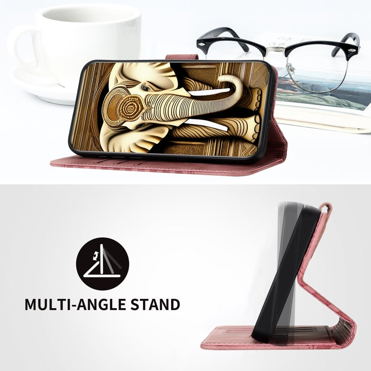 For Google Pixel 9 YX0060 Elephant Head Embossed Phone Leather Case with Lanyard(Pink) - Google Cases by PMC TechLife | Online Shopping South Africa | PMC TechLife | Buy Now Pay Later Mobicred