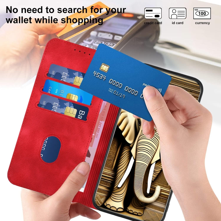 For Google Pixel 9 YX0060 Elephant Head Embossed Phone Leather Case with Lanyard(Red) - Google Cases by PMC TechLife | Online Shopping South Africa | PMC TechLife | Buy Now Pay Later Mobicred