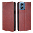 For Motorola Moto G Play 4G 2024 Gloss Oil Solid Color Magnetic Leather Phone Case(Brown) - Motorola Cases by PMC Jewellery | Online Shopping South Africa | PMC Jewellery | Buy Now Pay Later Mobicred
