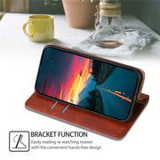 For Motorola Moto G Play 4G 2024 Gloss Oil Solid Color Magnetic Leather Phone Case(Brown)