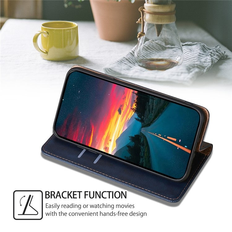 For Motorola Moto G Play 4G 2024 Gloss Oil Solid Color Magnetic Leather Phone Case(Blue)