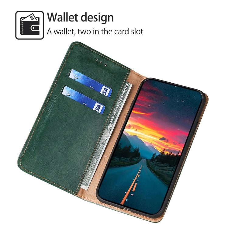 For Motorola Moto G Play 4G 2024 Gloss Oil Solid Color Magnetic Leather Phone Case(Green)