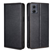 For Motorola Edge 5G 2024 Gloss Oil Solid Color Magnetic Leather Phone Case(Black)