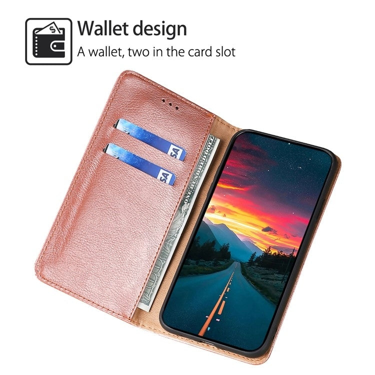 For Motorola Edge 5G 2024 Gloss Oil Solid Color Magnetic Leather Phone Case(Rose Gold) - Motorola Cases by PMC Jewellery | Online Shopping South Africa | PMC Jewellery | Buy Now Pay Later Mobicred