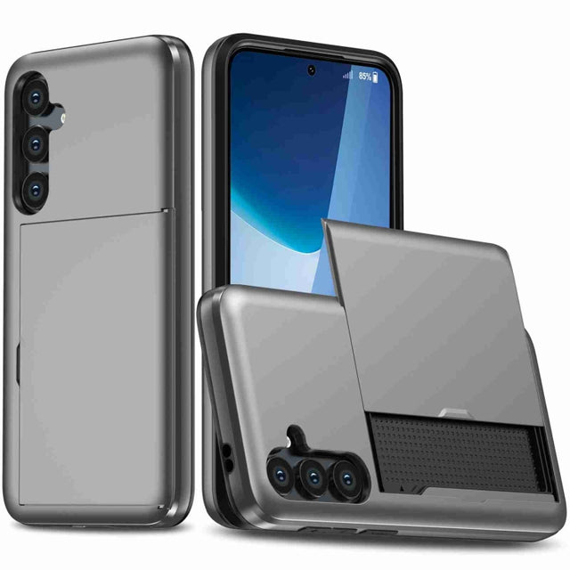 For Samsung Galaxy S24+ 5G Shockproof Armor Phone Case with Card Slot(Grey)