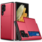 For Samsung Galaxy S24 Ultra 5G Shockproof Armor Phone Case with Card Slot(Red)