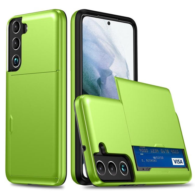 For Samsung Galaxy S25 5G Shockproof Armor Phone Case with Card Slot(Green)