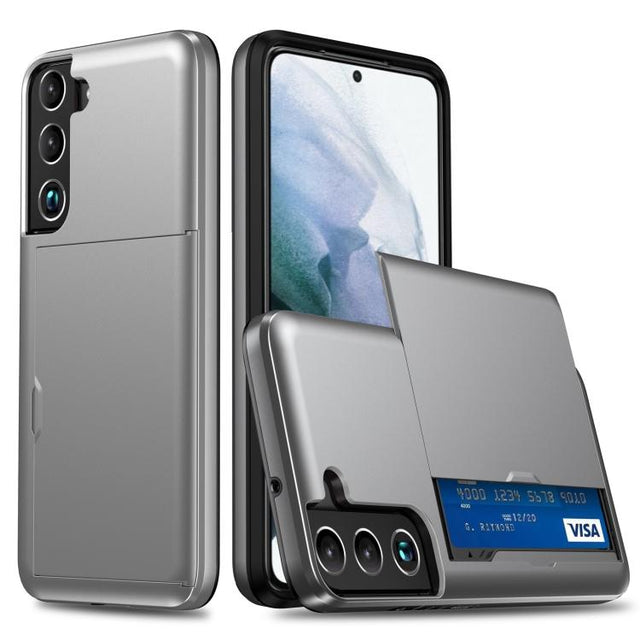 For Samsung Galaxy S25+ 5G Shockproof Armor Phone Case with Card Slot(Grey)