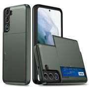 For Samsung Galaxy S25+ 5G Shockproof Armor Phone Case with Card Slot(Dark Green)