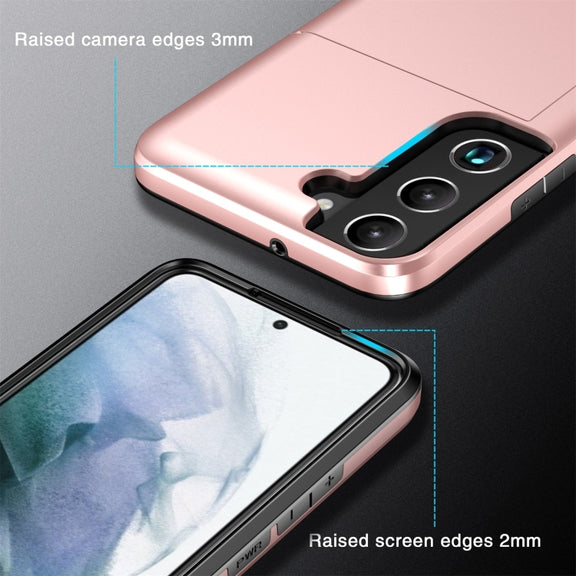 For Samsung Galaxy S24 Ultra 5G Shockproof Armor Phone Case with Card Slot(Silver)