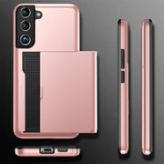 For Samsung Galaxy S24 Ultra 5G Shockproof Armor Phone Case with Card Slot(Rose Red)