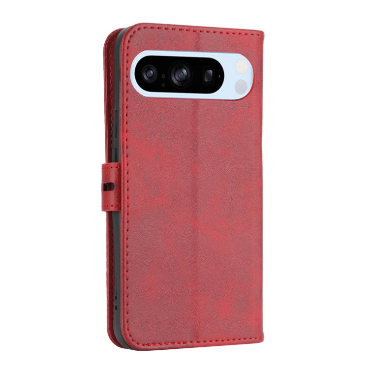 For Google Pixel 9 Pro Embossed Happy Cat Pattern Flip Leather Phone Case(Red) - Google Cases by PMC TechLife | Online Shopping South Africa | PMC TechLife | Buy Now Pay Later Mobicred