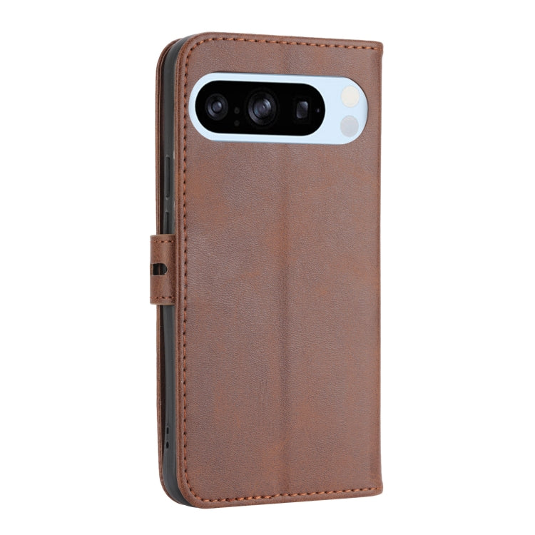 For Google Pixel 9 Pro Embossed Happy Cat Pattern Flip Leather Phone Case(Brown) - Google Cases by PMC TechLife | Online Shopping South Africa | PMC TechLife | Buy Now Pay Later Mobicred