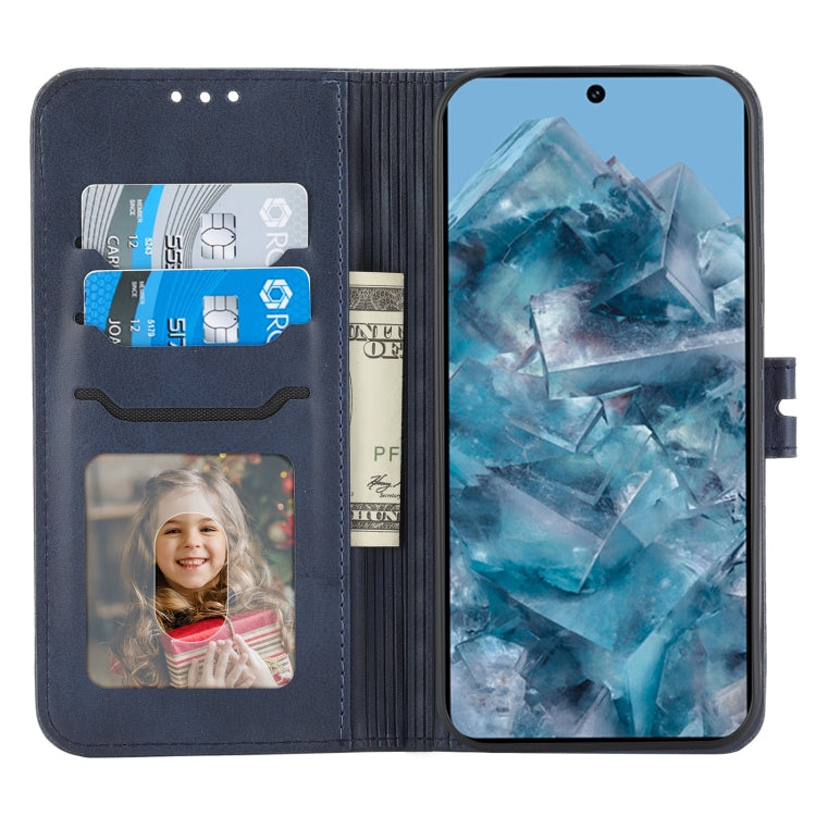 For Google Pixel 9 Embossed Happy Cat Pattern Flip Leather Phone Case(Blue) - Google Cases by PMC TechLife | Online Shopping South Africa | PMC TechLife | Buy Now Pay Later Mobicred