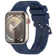 For Apple Watch SE 2023 44mm H Texture Silicone Ladder Buckle Watch Band(Midnight Blue) - Watch Bands by PMC TechLife | Online Shopping South Africa | PMC TechLife