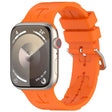 For Apple Watch SE 2023 40mm H Texture Silicone Ladder Buckle Watch Band(Orange) - Watch Bands by PMC TechLife | Online Shopping South Africa | PMC TechLife