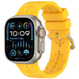 For Apple Watch Ultra 2 49mm H Texture Silicone Ladder Buckle Watch Band(Yellow) - Watch Bands by PMC TechLife | Online Shopping South Africa | PMC TechLife