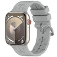For Apple Watch Series 9 45mm H Texture Silicone Ladder Buckle Watch Band(Grey) - Watch Bands by PMC TechLife | Online Shopping South Africa | PMC TechLife | Buy Now Pay Later Mobicred