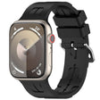 For Apple Watch Series 7 45mm H Texture Silicone Ladder Buckle Watch Band(Black) - Watch Bands by PMC TechLife | Online Shopping South Africa | PMC TechLife