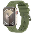 For Apple Watch SE 40mm H Texture Silicone Ladder Buckle Watch Band(Army Green) - Watch Bands by PMC TechLife | Online Shopping South Africa | PMC TechLife