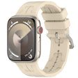 For Apple Watch SE 44mm H Texture Silicone Ladder Buckle Watch Band(Khaki) - Watch Bands by PMC TechLife | Online Shopping South Africa | PMC TechLife