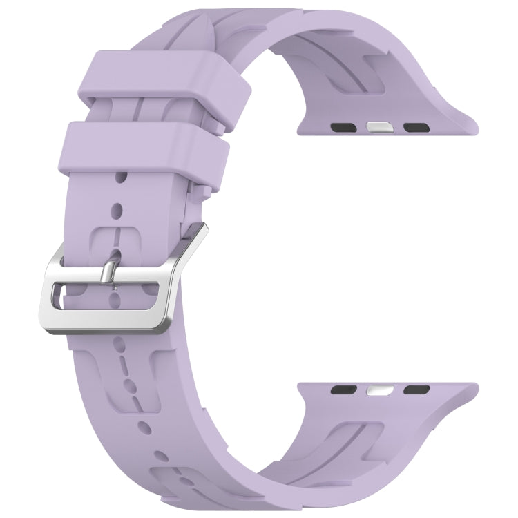 For Apple Watch Series 5 40mm H Texture Silicone Ladder Buckle Watch Band(Purple) - free shipping - PMC TechLife - Order now!
