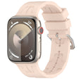 For Apple Watch 38mm H Texture Silicone Ladder Buckle Watch Band(Sand Pink) - Watch Bands by PMC TechLife | Online Shopping South Africa | PMC TechLife