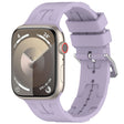 For Apple Watch 38mm H Texture Silicone Ladder Buckle Watch Band(Purple) - Watch Bands by PMC TechLife | Online Shopping South Africa | PMC TechLife
