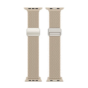 For Apple Watch SE 2023 44mm DUX DUCIS Mixture Pro Series Magnetic Buckle Nylon Braid Watch Band(Beige)