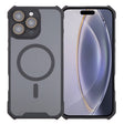 For iPhone 16 Pro Max Colorful Two-Color Lens Film MagSafe Magnetic Horn Acrylic+TPU Case(Black) - iPhone 16 Pro Max Cases by PMC TechLife | Online Shopping South Africa | PMC TechLife | Buy Now Pay Later Mobicred