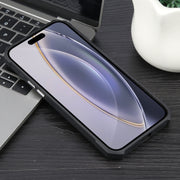 For iPhone 16 Pro Max Colorful Two-Color Lens Film MagSafe Magnetic Horn Acrylic+TPU Case(Black)