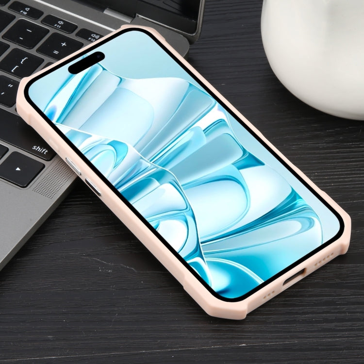 For iPhone 16 Colorful Two-Color Lens Film MagSafe Magnetic Horn Acrylic+TPU Case(Pink)