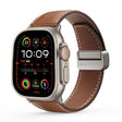 For Apple Watch Ultra 2 49mm DUX DUCIS YA Series Magnetic Buckle Genuine Leather Watch Band(Brown) - Watch Bands by DUX DUCIS | Online Shopping South Africa | PMC TechLife | Buy Now Pay Later Mobicred