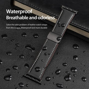 For Apple Watch SE 40mm DUX DUCIS YA Series Magnetic Buckle Genuine Leather Watch Band(Black)