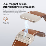 For Apple Watch SE 44mm DUX DUCIS YA Series Magnetic Buckle Genuine Leather Watch Band(Brown)