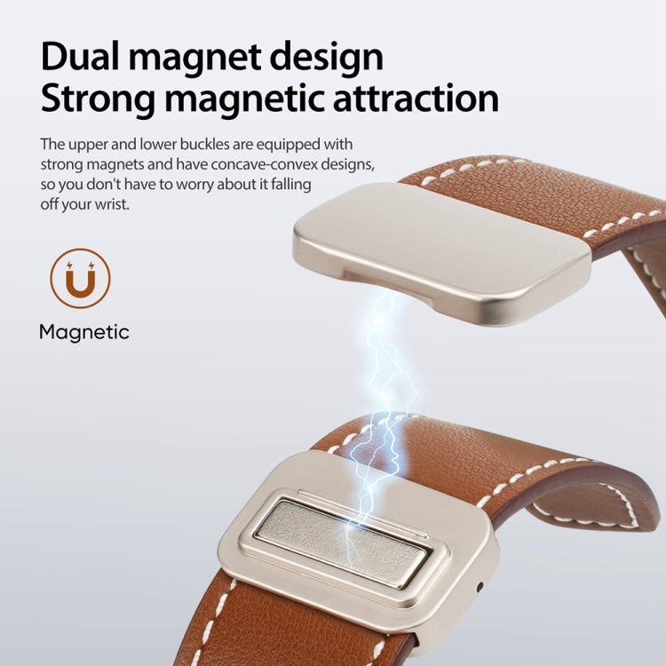 For Apple Watch Series 2 38mm DUX DUCIS YA Series Magnetic Buckle Genuine Leather Watch Band(Brown)
