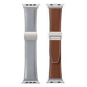 For Apple Watch Series 2 38mm DUX DUCIS YA Series Magnetic Buckle Genuine Leather Watch Band(Grey)